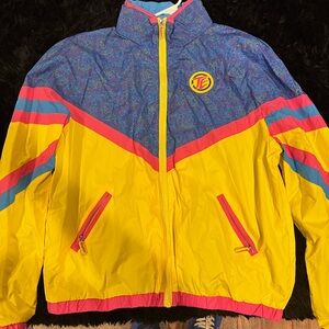 Vibrant Yellow and Blue Men's Windbreaker